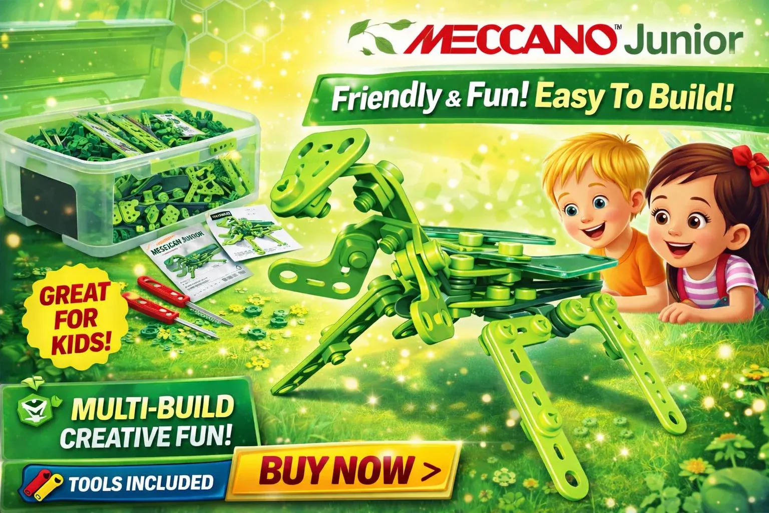 fun to play MECCANO-Erector Junior Toolbox, Insect Mania