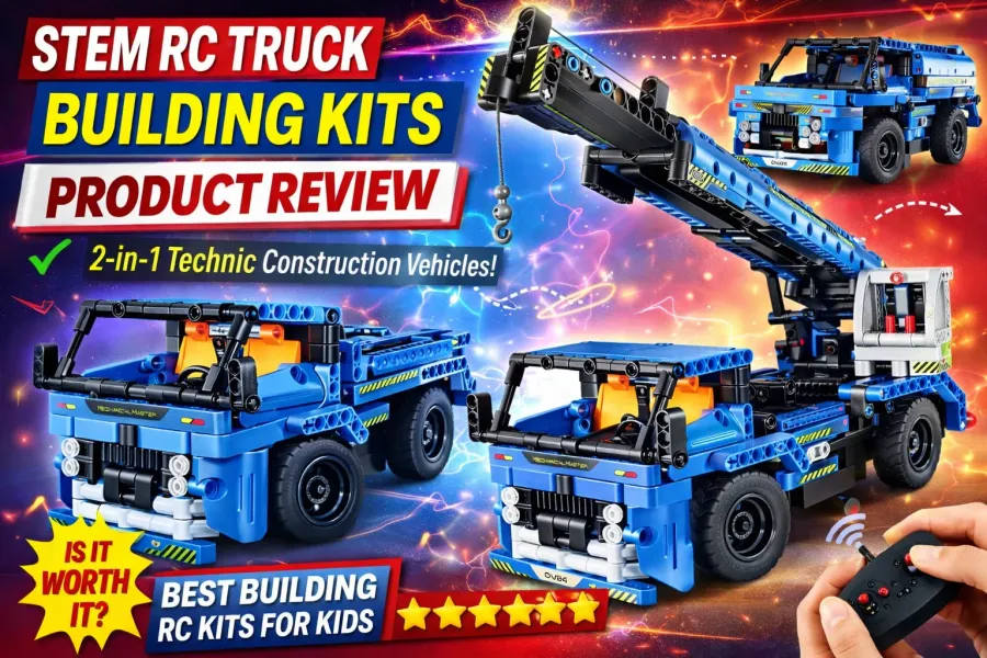 STEM 2-in-1 RC Construction Truck building toy