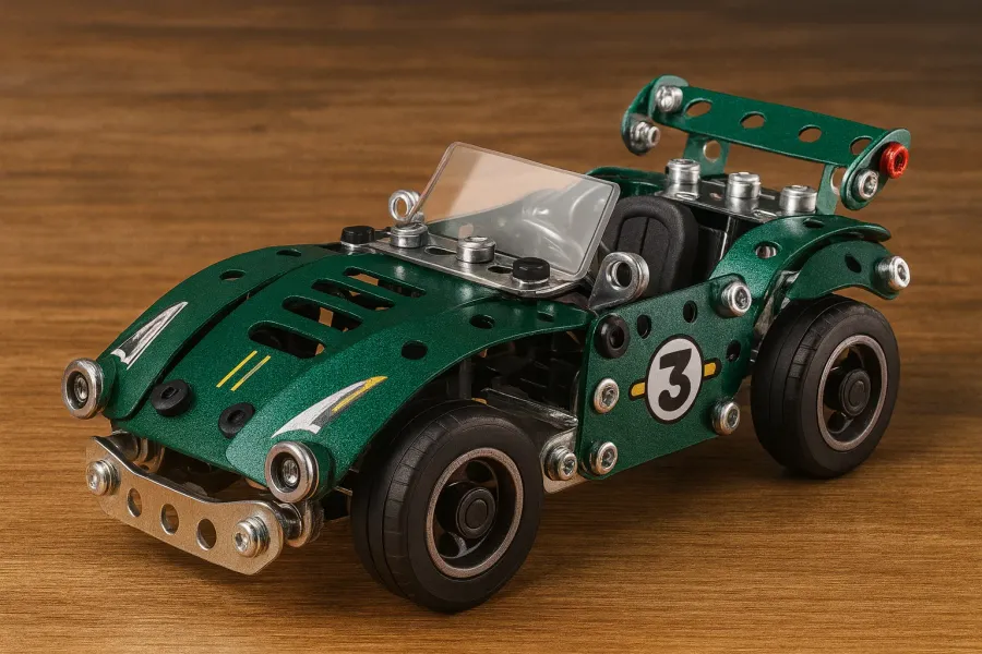 Meccano Roadster 5-in-1 STEM car building set with real tools included