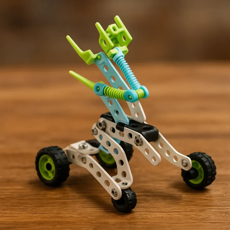 The innovative Meccano Action Springs Set with its Maker Tool.