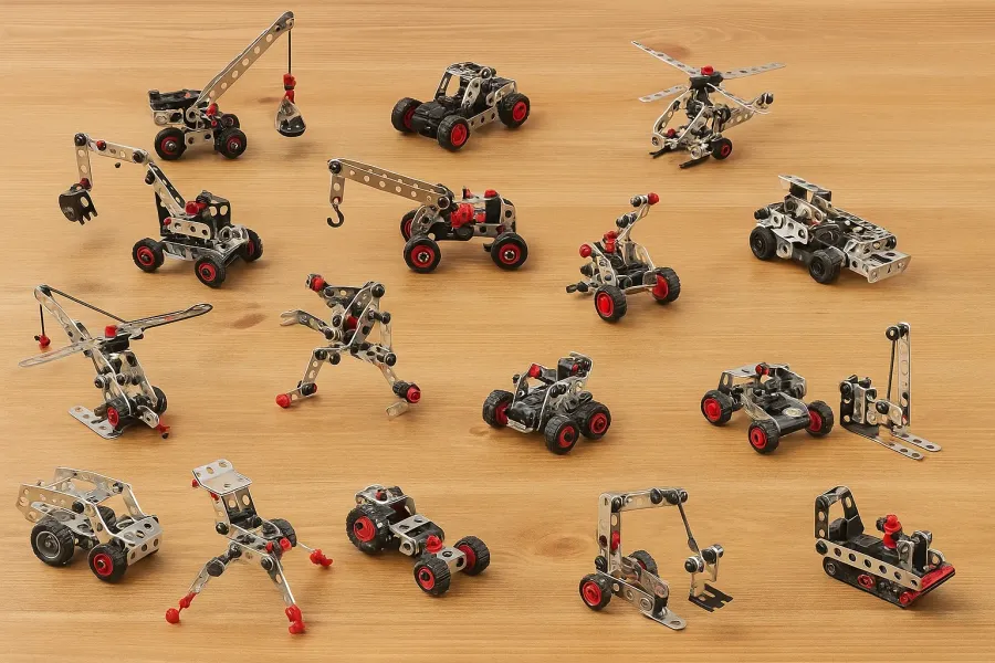Meccano 25-in-1 Motorized Supercar Kit with working LED lights and motor