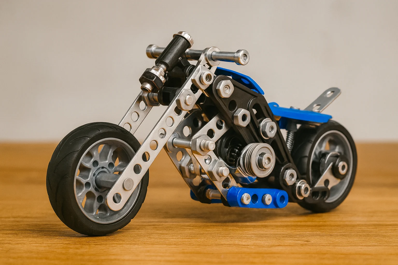 Meccano 5-in-1 Motorcycle STEM building kit with real tools for ages 8 and up